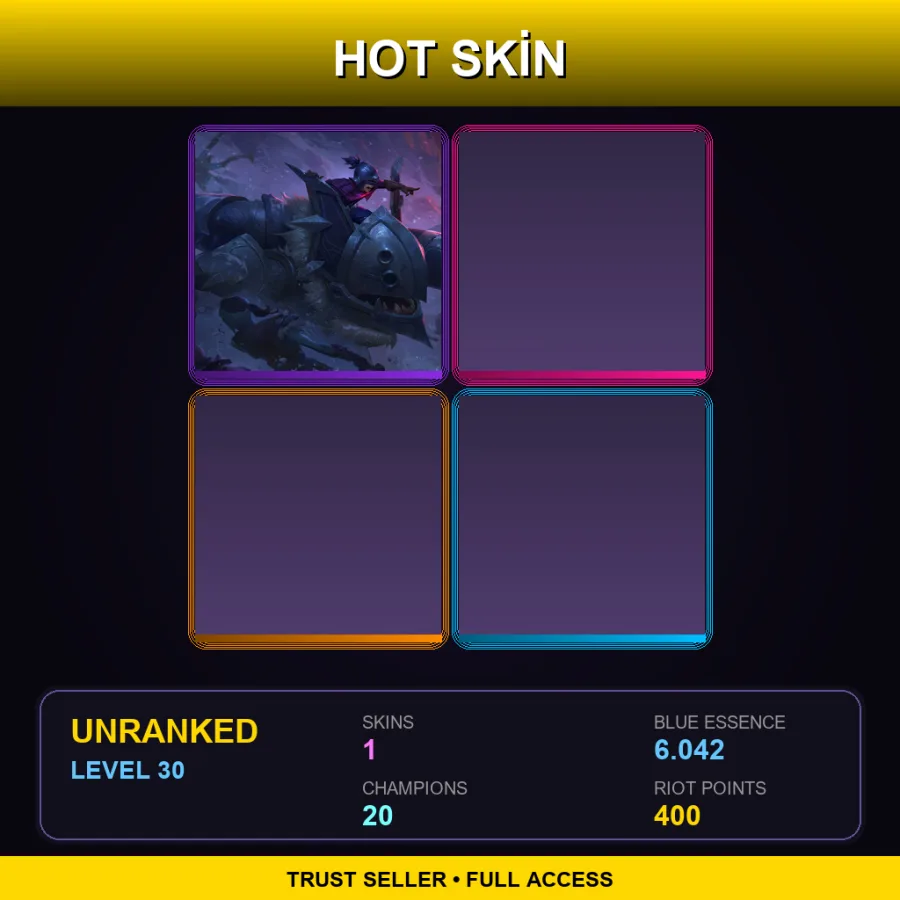 EUW | Lv30 | Unranked | 1 Skin | 20 Champ — LoL account