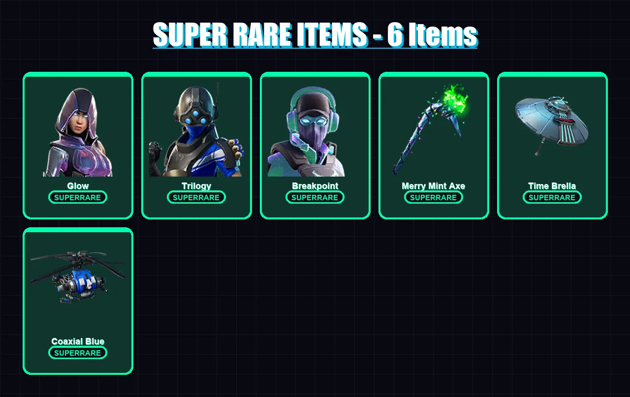 [PC/XBOX/PSN] | Glow | Trilogy | Breakpoint | Sorana | Deadpool | 34 skin | 37 pickaxe | 50 emote | 45 glider | Lv802