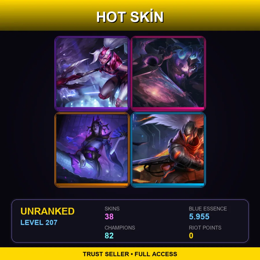 LAN | Lv207 | Unranked | 38 Skin | 82 Champ