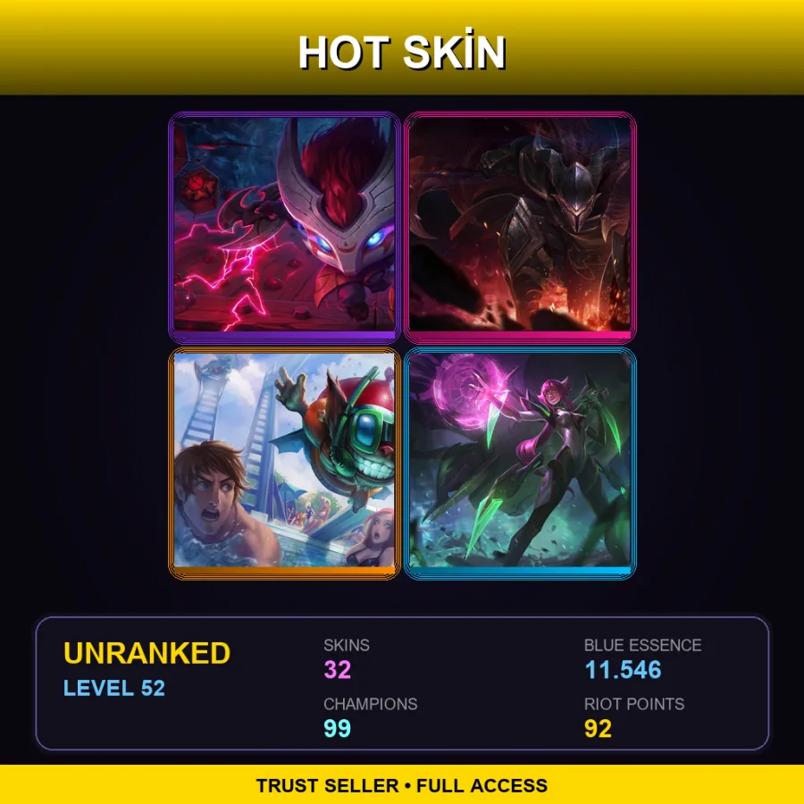 LAS | Lv52 | Unranked | 32 Skin | 99 Champ