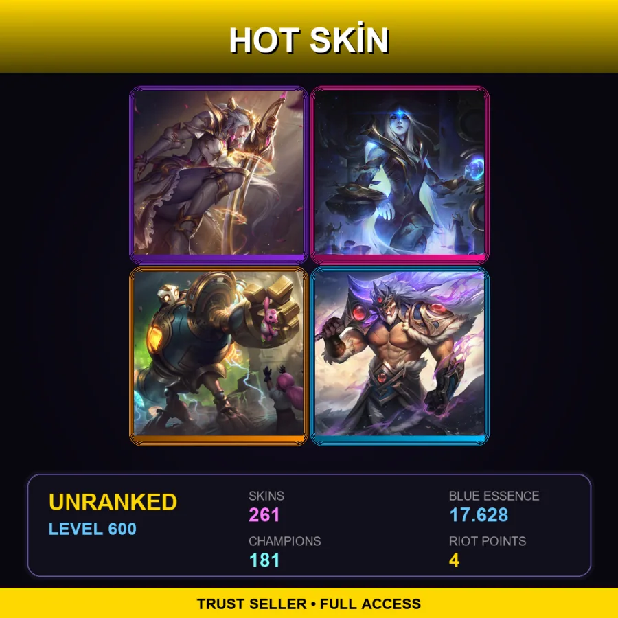 LAS | Lv600 | Unranked | 261 Skin | 181 Champ