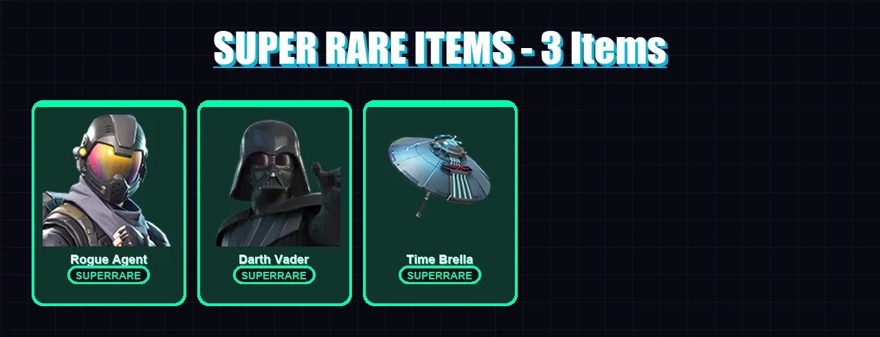 [PC/XBOX] | Rogue Agent | Darth Vader | Era | Peter Griffin | Midas | 106 skin | 143 pickaxe | 121 emote | 124 glider | Lv1625