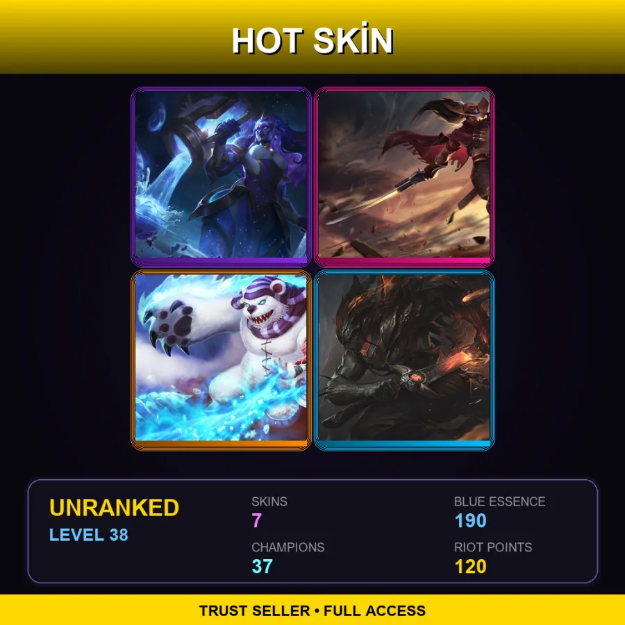 TR | Lv38 | Unranked | 7 Skin | 37 Champ