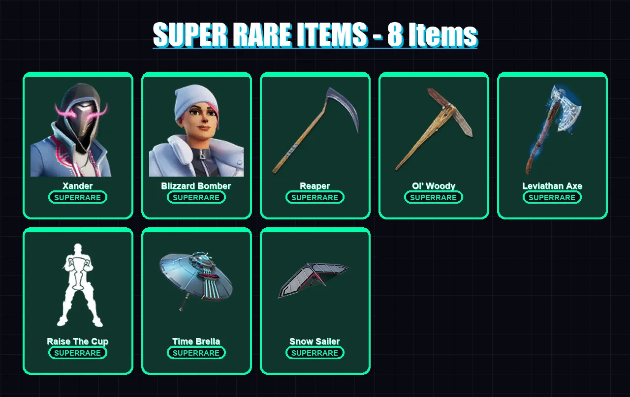 [PS4/PS5/PC] | Xander | Blizzard Bomber | Menace | Kymera | Midas | 152 skin | 227 pickaxe | 110 emote | 146 glider | Lv2282