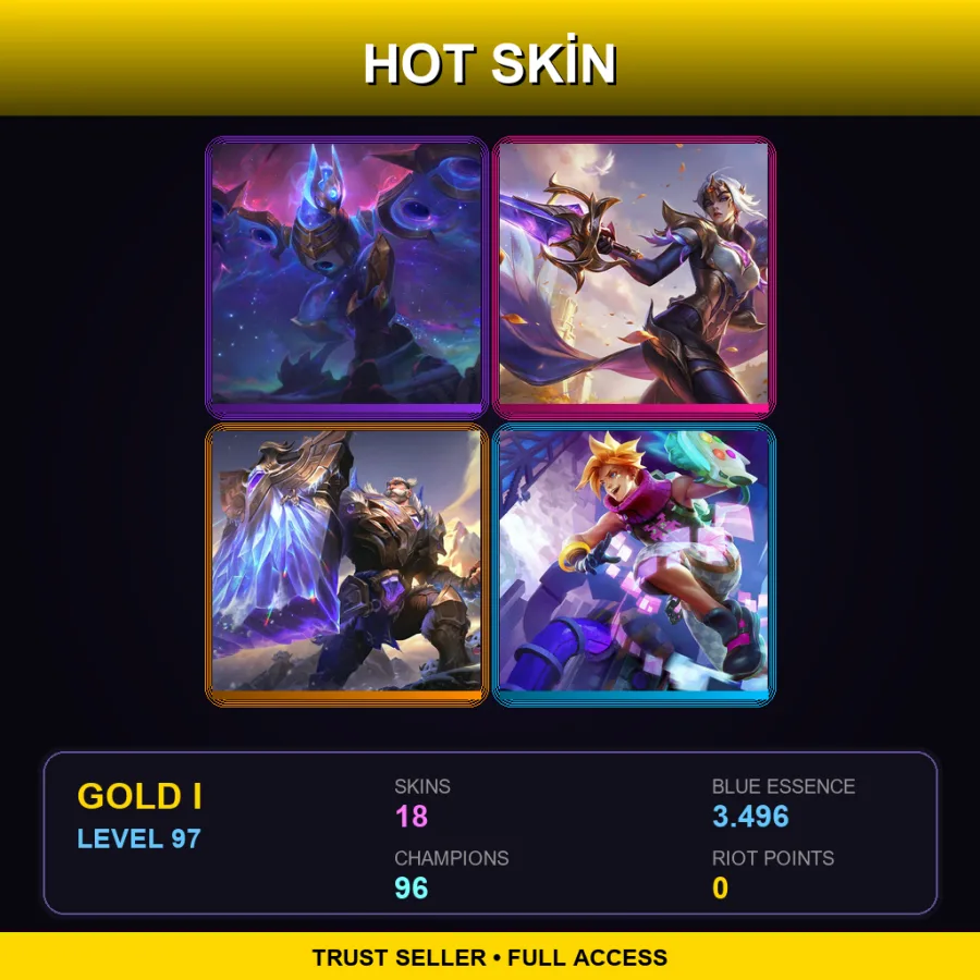 TR | Lv97 | Gold I | 18 Skin | 96 Champ