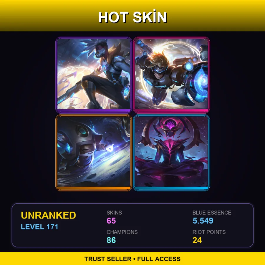 SG | Lv171 | Unranked | 65 Skin | 86 Champ — LoL account