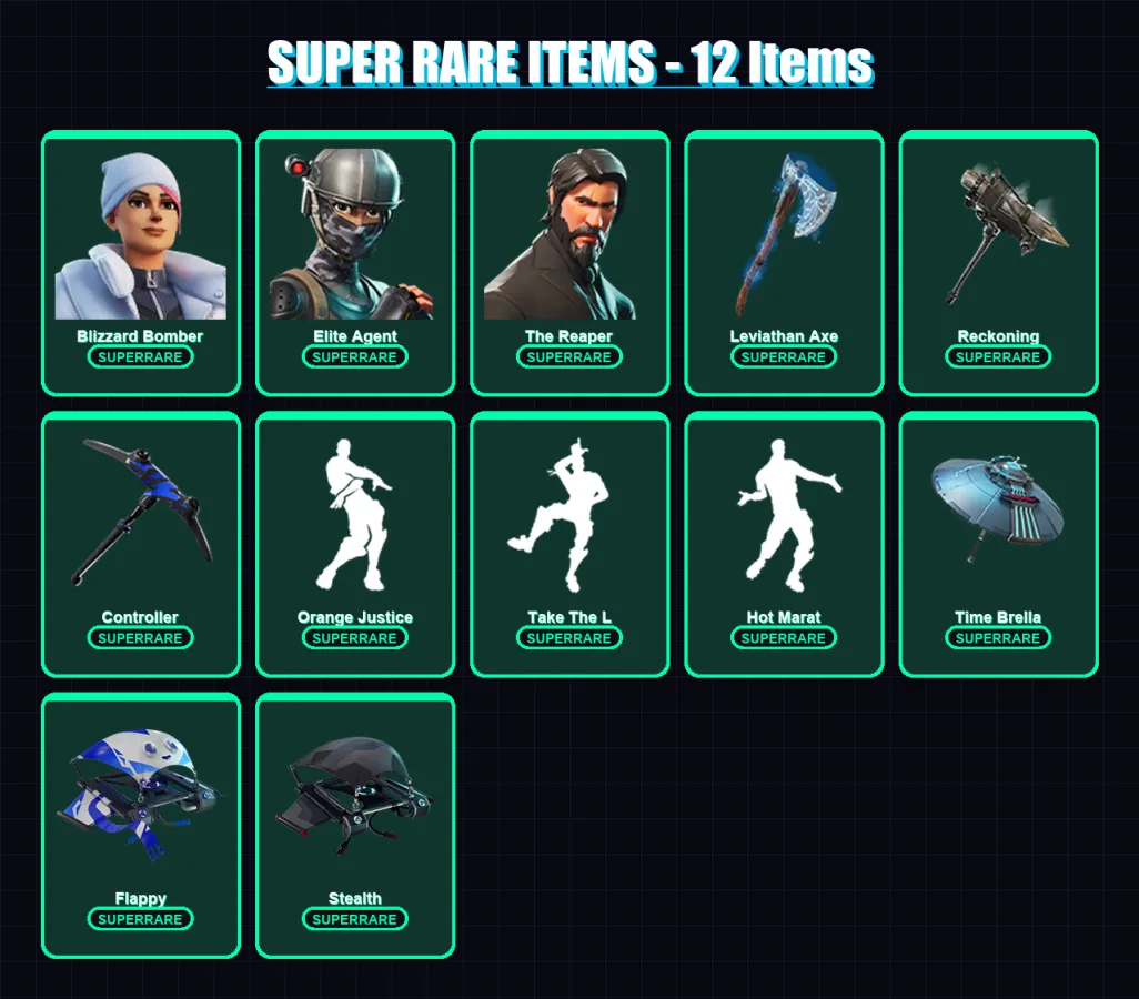 [PC/XBOX] | Blizzard Bomber | Elite Agent | The Reaper | Blackheart | Rox | 132 skin | 126 pickaxe | 139 emote | 95 glider | Lv1401