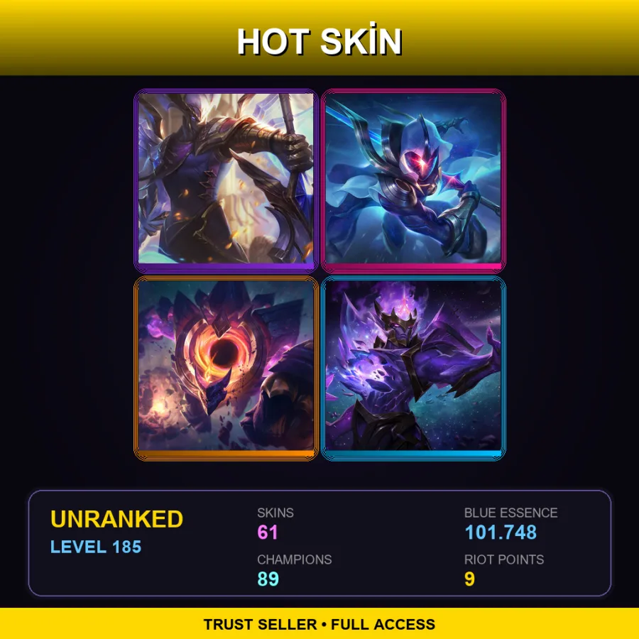 VN | Lv185 | Unranked | 61 Skin | 89 Champ — High Noon Ashe