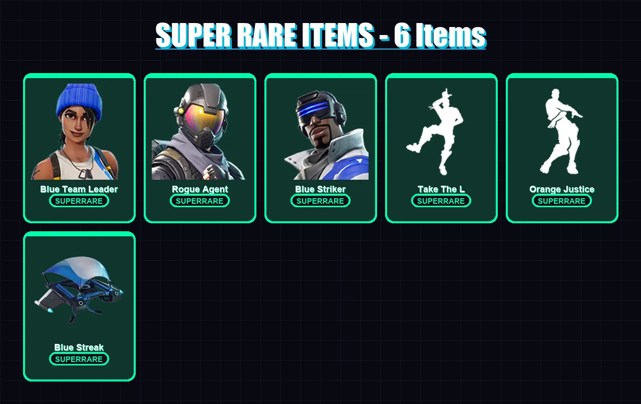 [PC/XBOX] | Blue Team Leader | Rogue Agent | Blue Striker | Mandalorian | The Foundation | 28 skin | 39 pickaxe | 29 emote | 35 glider | Lv647