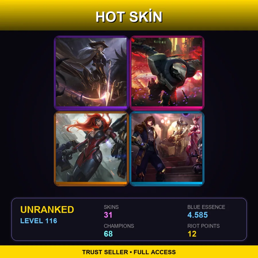 SG | Lv116 | Unranked | 31 Skin | 68 Champ — Unranked / Smurf League of Legends