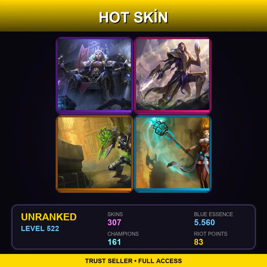 RU | Lv522 | Unranked | 307 Skin | 161 Champ