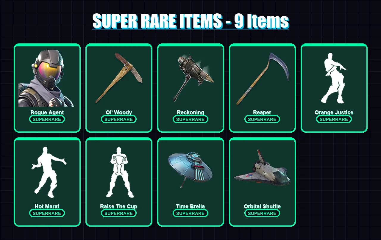 [PC/PSN] | Rogue Agent | Vegeta | Ultima Knight | The Prisoner | Midas | 223 skin | 178 pickaxe | 196 emote | 145 glider | Lv1899