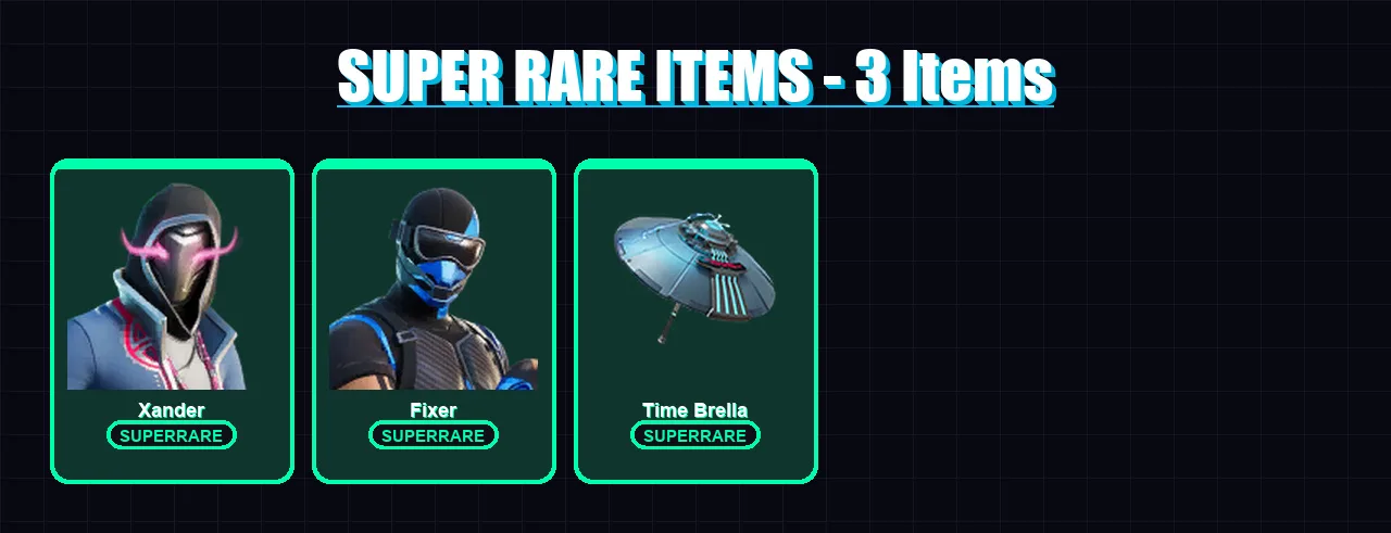 [PC] | Xander | Fixer | Hades | Spectra Knight | Nezumi | 230 skin | 284 pickaxe | 224 emote | 210 glider | Lv4440 — Fortnite account
