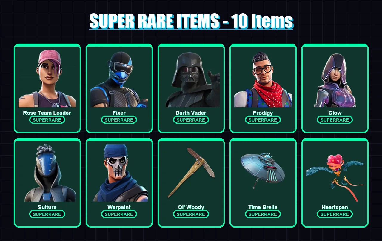 [PC/PSN] | Rose Team Leader | Fixer | Darth Vader | Prodigy | Glow | 214 skin | 202 pickaxe | 193 emote | 154 glider | Lv1991