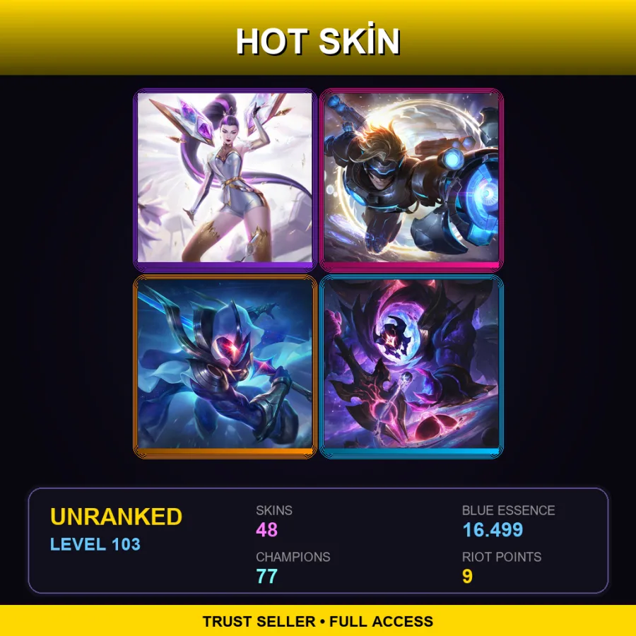 LAN | Lv103 | Unranked | 48 Skin | 77 Champ