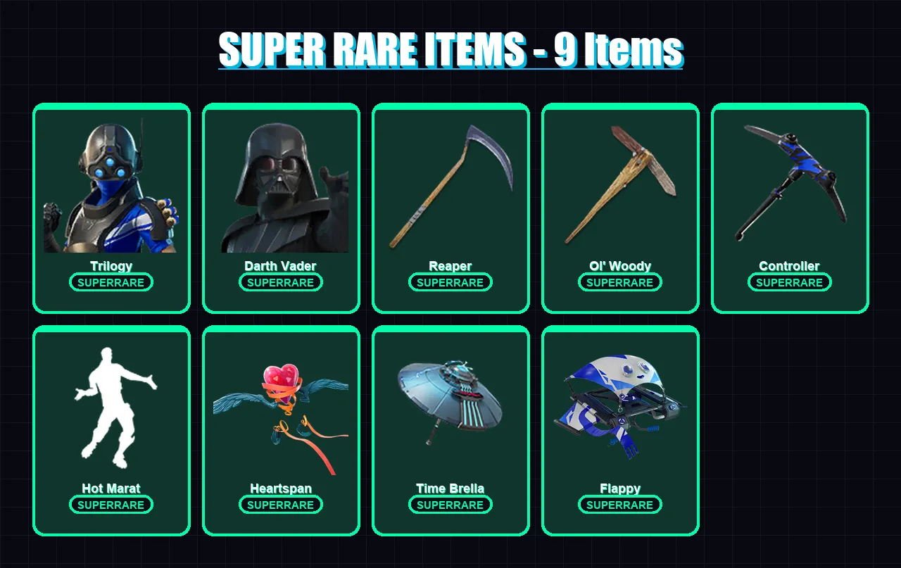 [PS4/PS5/XBOX/PC] | Trilogy | Darth Vader | Singularity | Midas | Kymera | 128 skin | 167 pickaxe | 164 emote | 159 glider | Lv3531