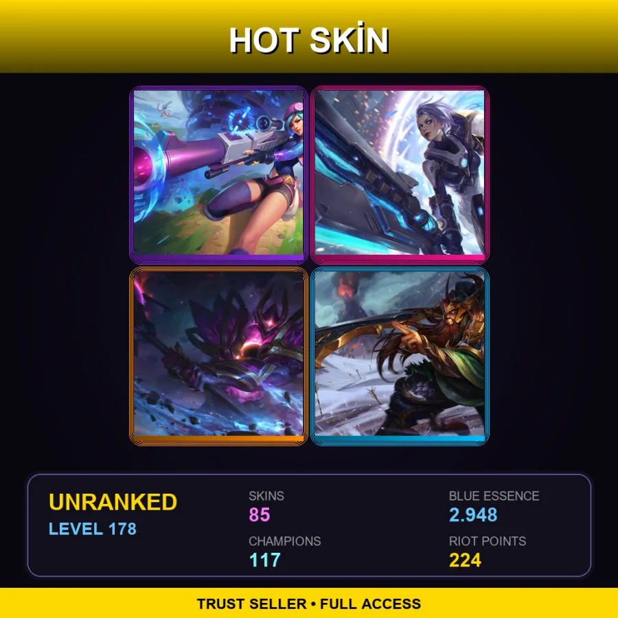 EUW | Lv178 | Unranked | 85 Skin | 117 Champ
