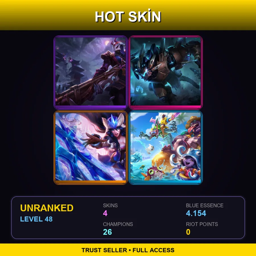 LAN | Lv48 | Unranked | 4 Skin | 26 Champ