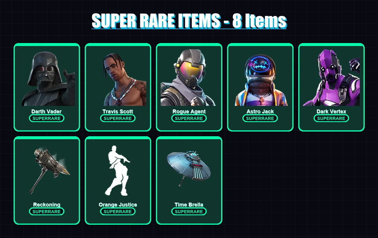 [PC/PSN] | Darth Vader | Travis Scott | Rogue Agent | Astro Jack | Dark Vertex | 327 skin | 332 pickaxe | 259 emote | 264 glider | Lv4562