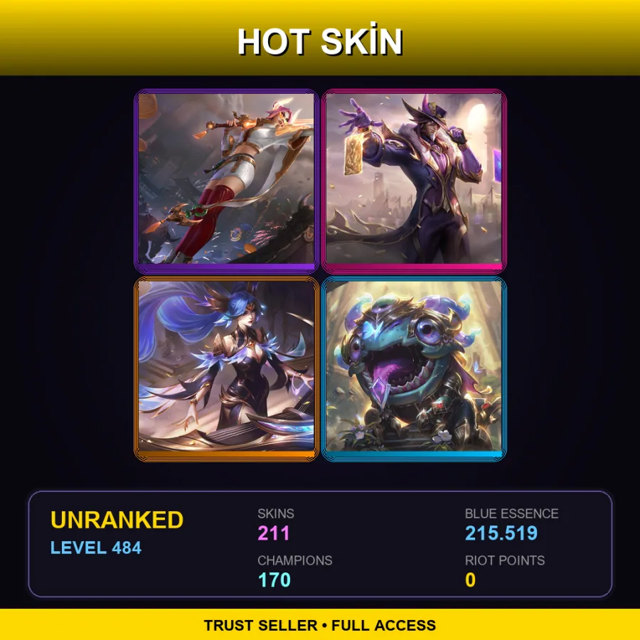 VN | Lv484 | Unranked | 211 Skin | 170 Champ