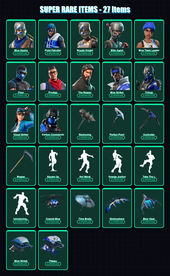 [PS4/PS5/XBOX/PC] | Blue Squire | Point Patroller | Royale Knight | 110 skin | Lv1533