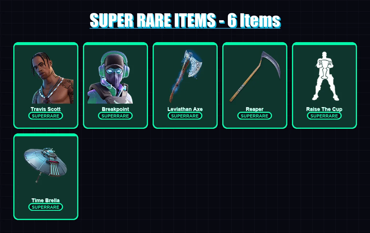 [PC/XBOX/PSN] | Travis Scott | Breakpoint | Oblivion | Vi | Backlash | 336 skin | 271 pickaxe | 178 emote | 163 glider | Lv2034 — Fortnite account