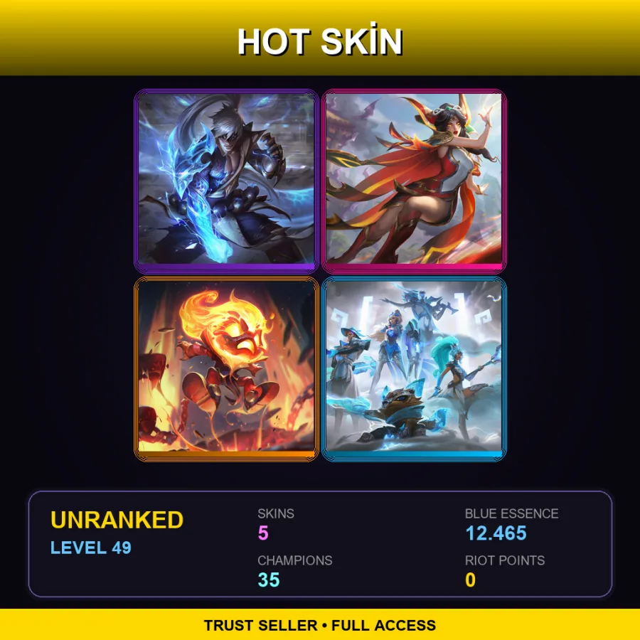 EUNE | Lv49 | Unranked | 5 Skin | 35 Champ