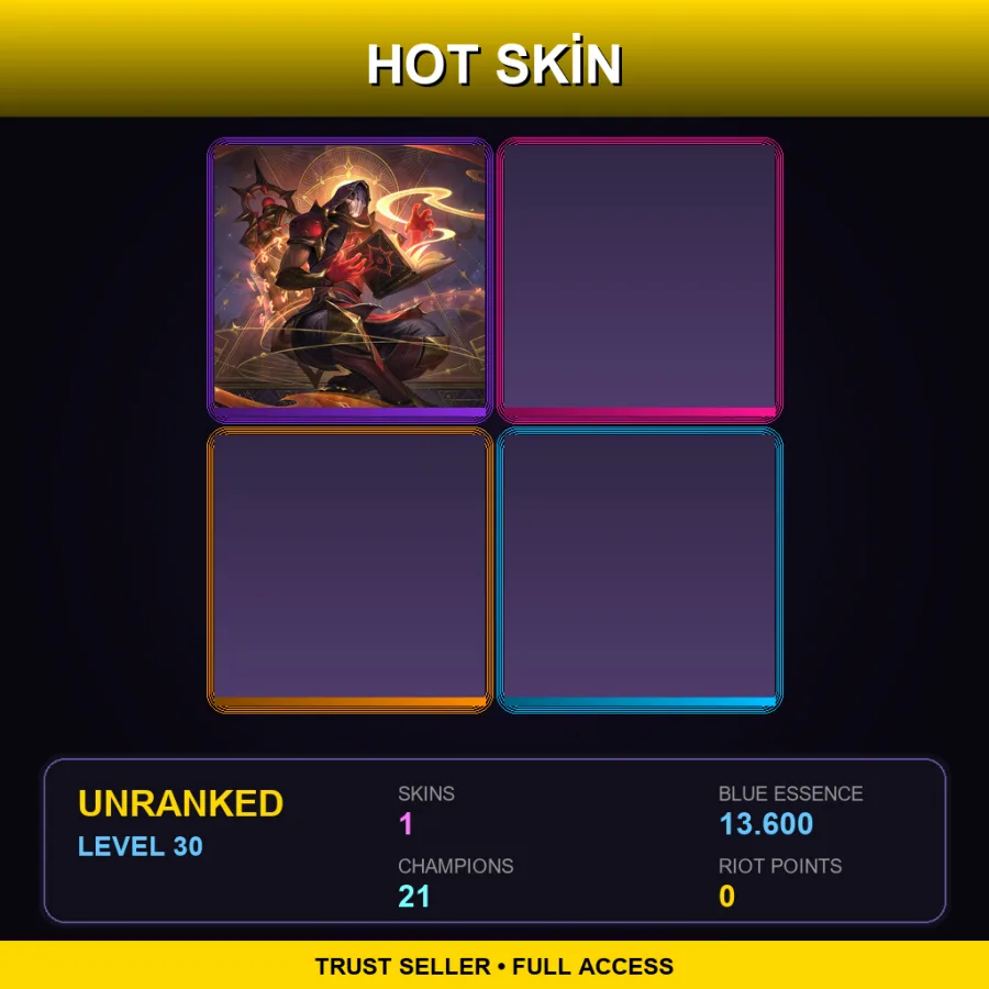 EUW | Lv30 | Unranked | 1 Skin | 21 Champ