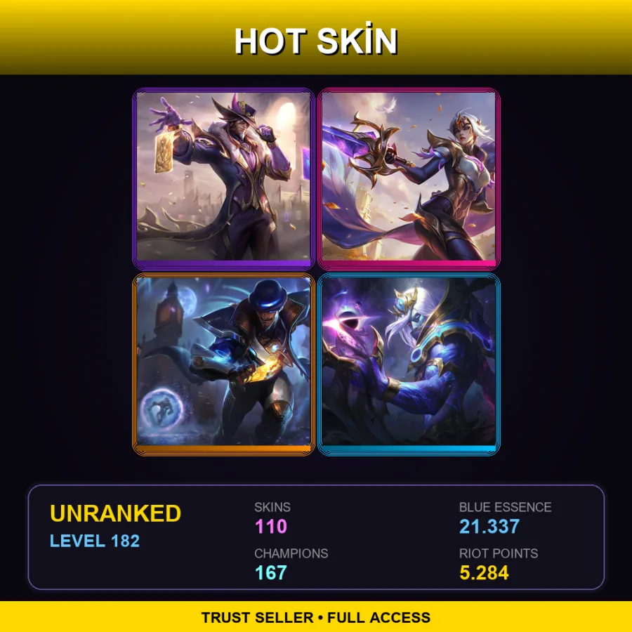 VN | Lv182 | Unranked | 110 Skin | 167 Champ