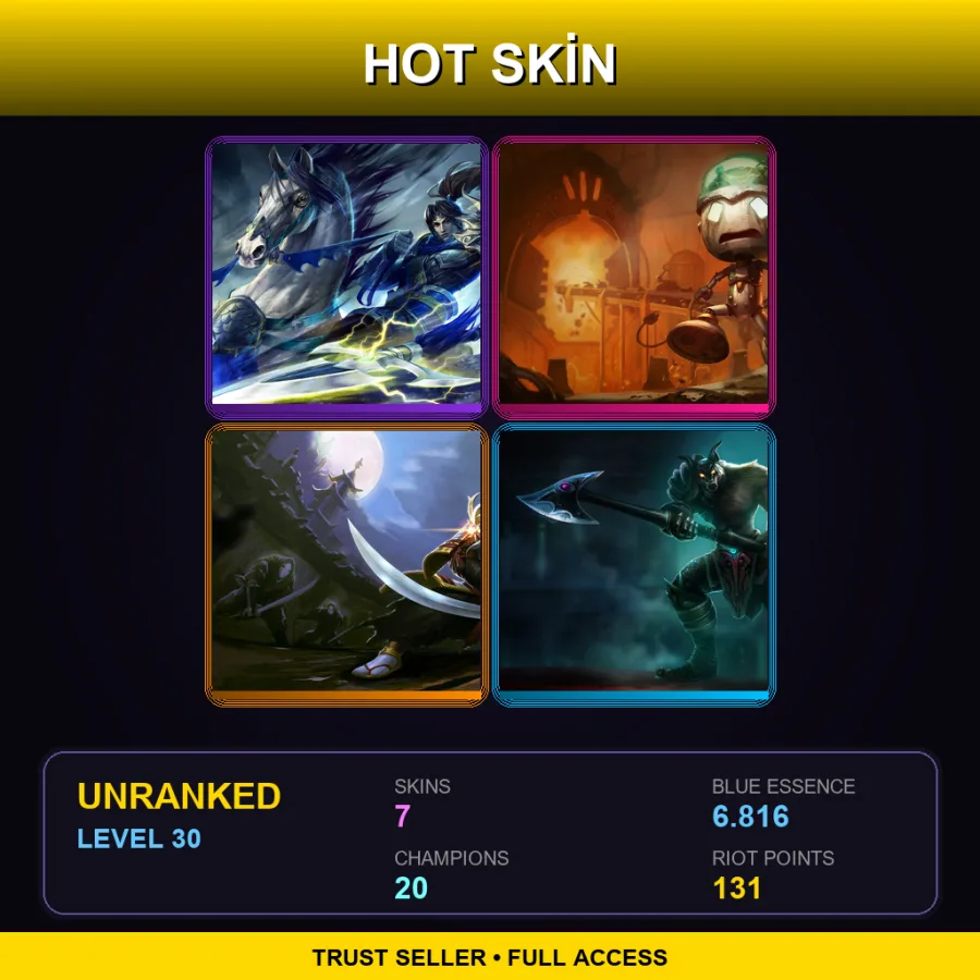 EUW | Lv30 | Unranked | 7 Skin | 20 Champ
