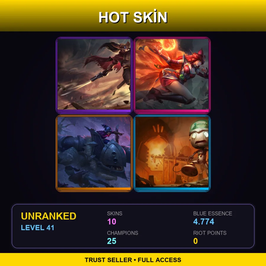 TR | Lv41 | Unranked | 10 Skin | 25 Champ