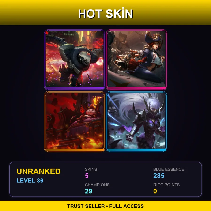 LAS | Lv36 | Unranked | 5 Skin | 29 Champ