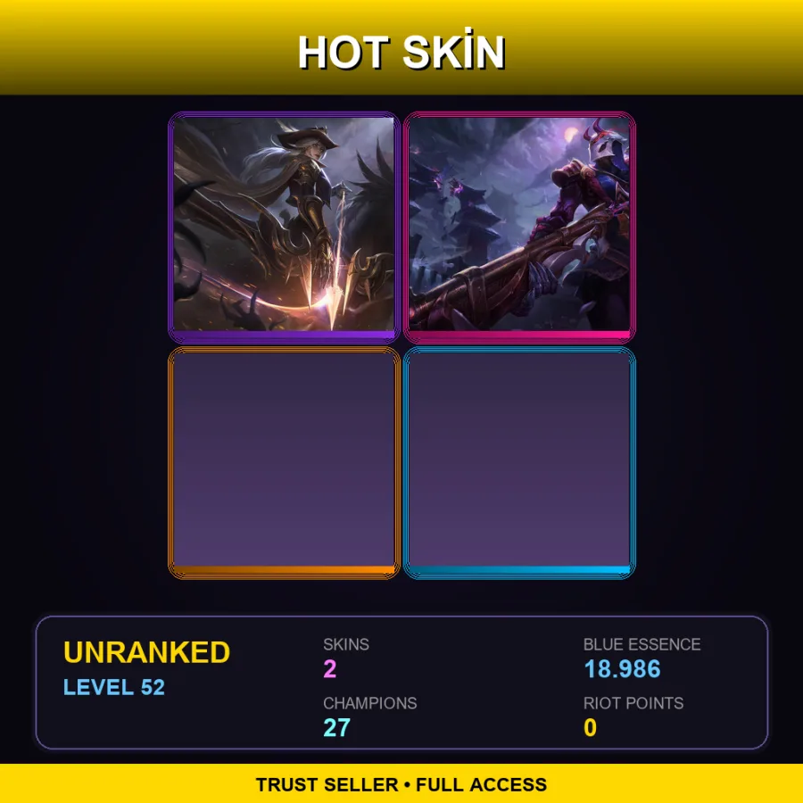 NA | Lv52 | Unranked | 2 Skin | 27 Champ — High Noon Ashe