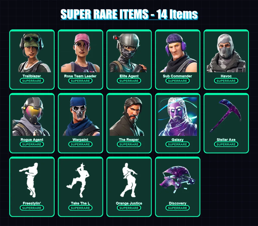 [PC/XBOX/PSN] | Trailblazer | Rose Team Leader | Elite Agent | Sub Commander | Havoc | 31 skin | 23 pickaxe | 32 emote | 26 glider | Lv279