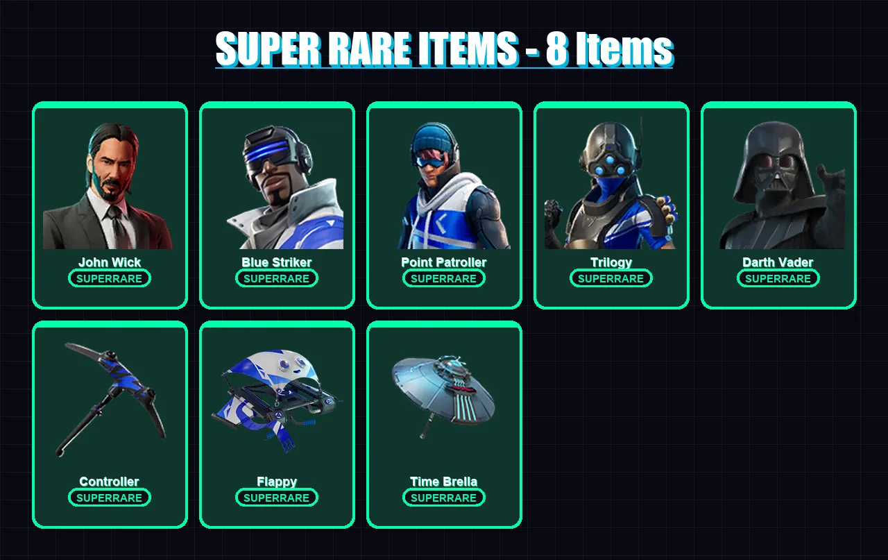 [PC/XBOX/PSN] | John Wick | Drift | Blue Striker | Point Patroller | Trilogy | 114 skin | 131 pickaxe | 113 emote | 125 glider | Lv2327 — Fortnite account