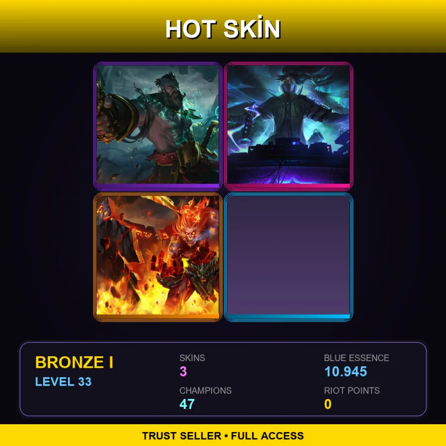 TR | Lv33 | Bronze I | 3 Skin | 47 Champ