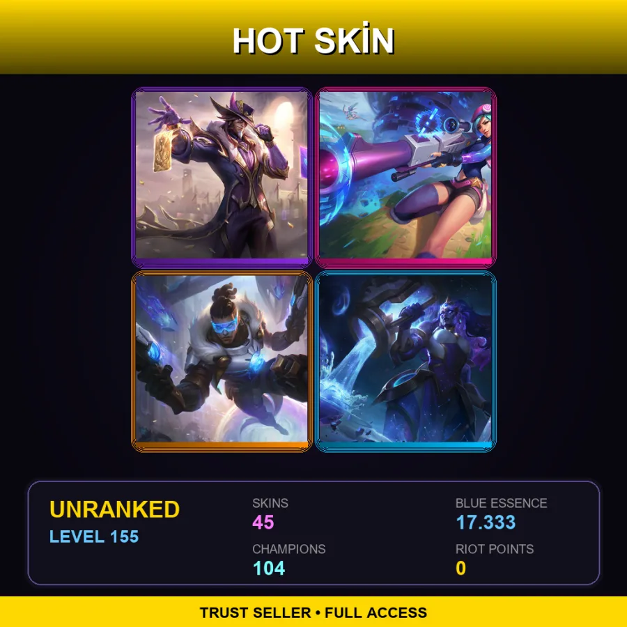 EUNE | Lv155 | Unranked | 45 Skin | 104 Champ — Blight Crystal Varus