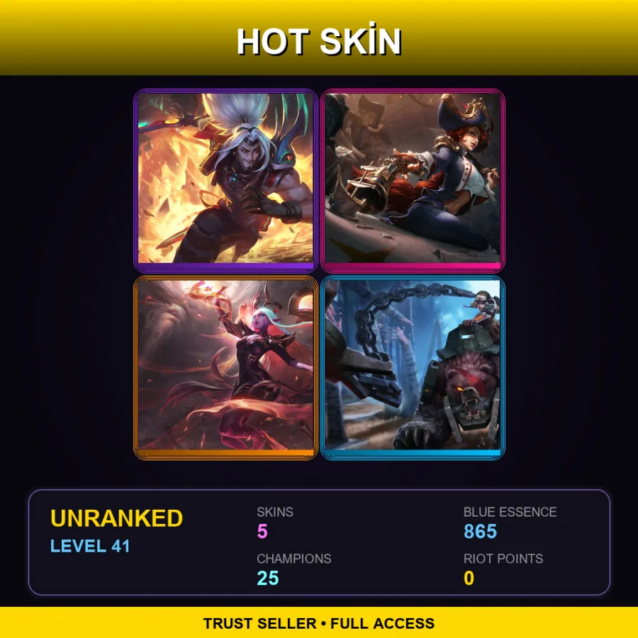 LAN | Lv41 | Unranked | 5 Skin | 25 Champ