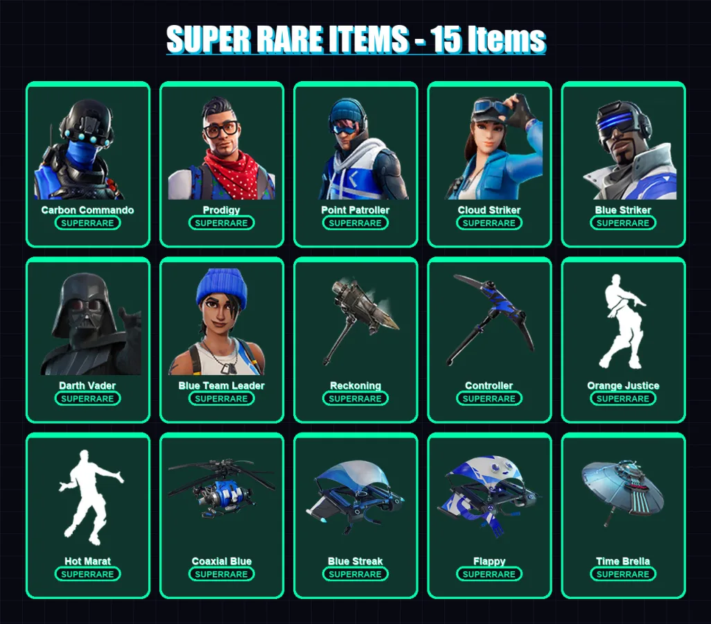 [PS4/PS5/XBOX/PC] | Carbon Commando | Prodigy | Point Patroller | 264 skin | Lv2628 — Fortnite account
