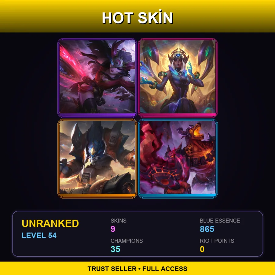 EUNE | Lv54 | Unranked | 9 Skin | 35 Champ