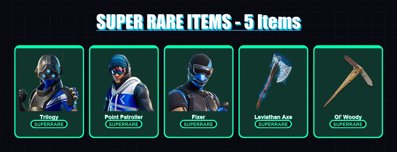 [PC/XBOX/PSN] | Trilogy | Point Patroller | Fixer | Zeus | Raven | 230 skin | 219 pickaxe | 119 emote | 114 glider | Lv1441