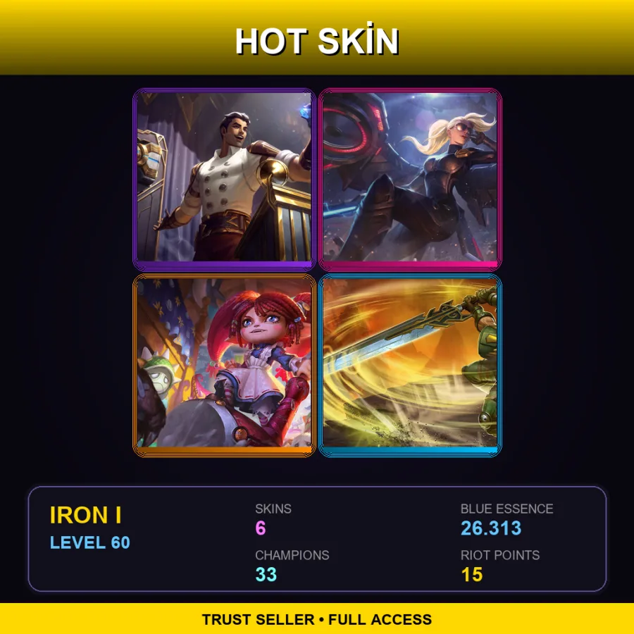 LAS | Lv60 | Iron I | 6 Skin | 33 Champ