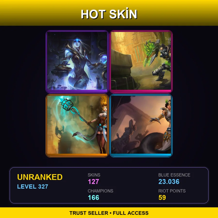 TR | Lv327 | Unranked | 127 Skin | 166 Champ
