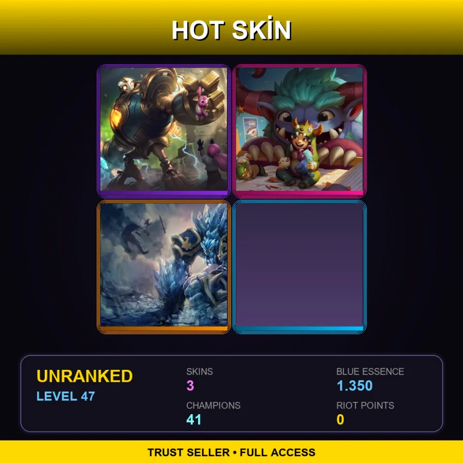NA | Lv47 | Unranked | 3 Skin | 41 Champ