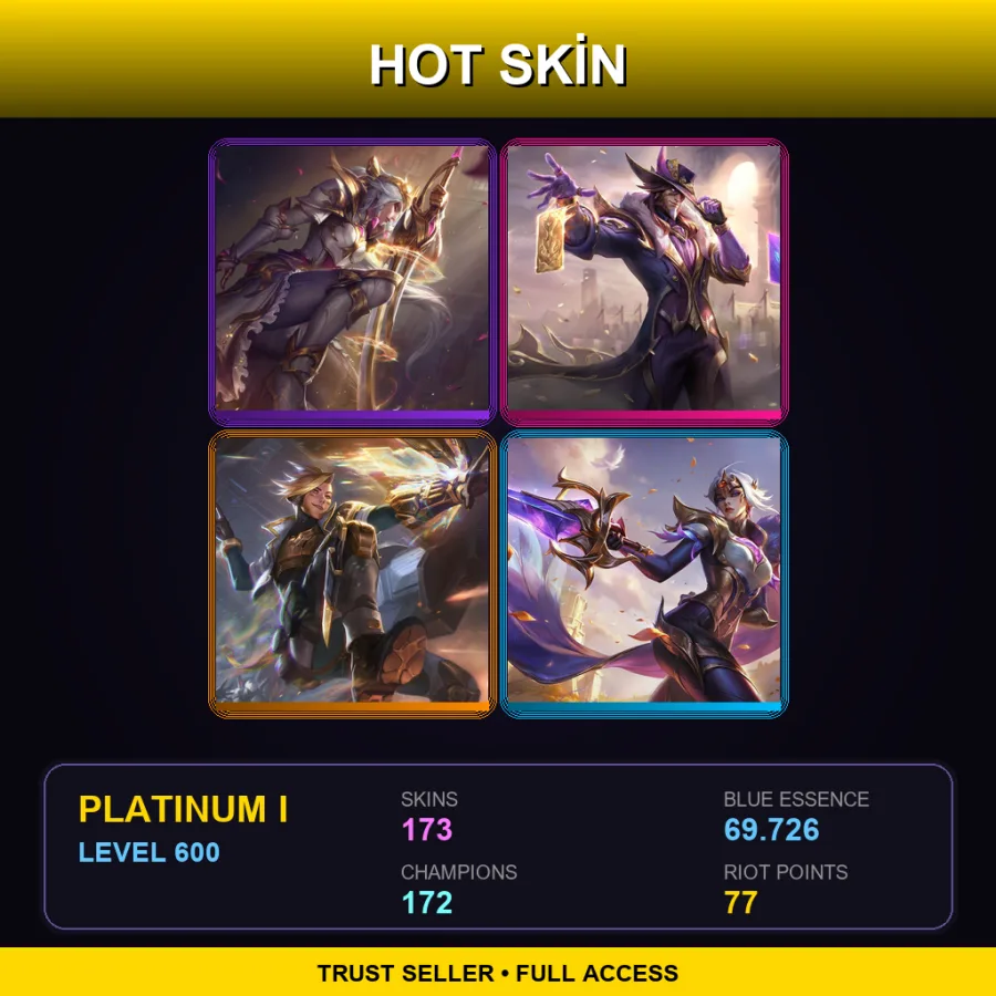 LAN | Lv600 | Platinum I | 173 Skin | 172 Champ