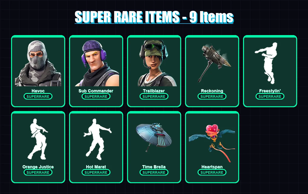 [PS4/PS5/XBOX/PC] | Havoc | Sub Commander | Trailblazer | Fallen Love Ranger | Predator | 157 skin | 140 pickaxe | 120 emote | 143 glider | Lv1740