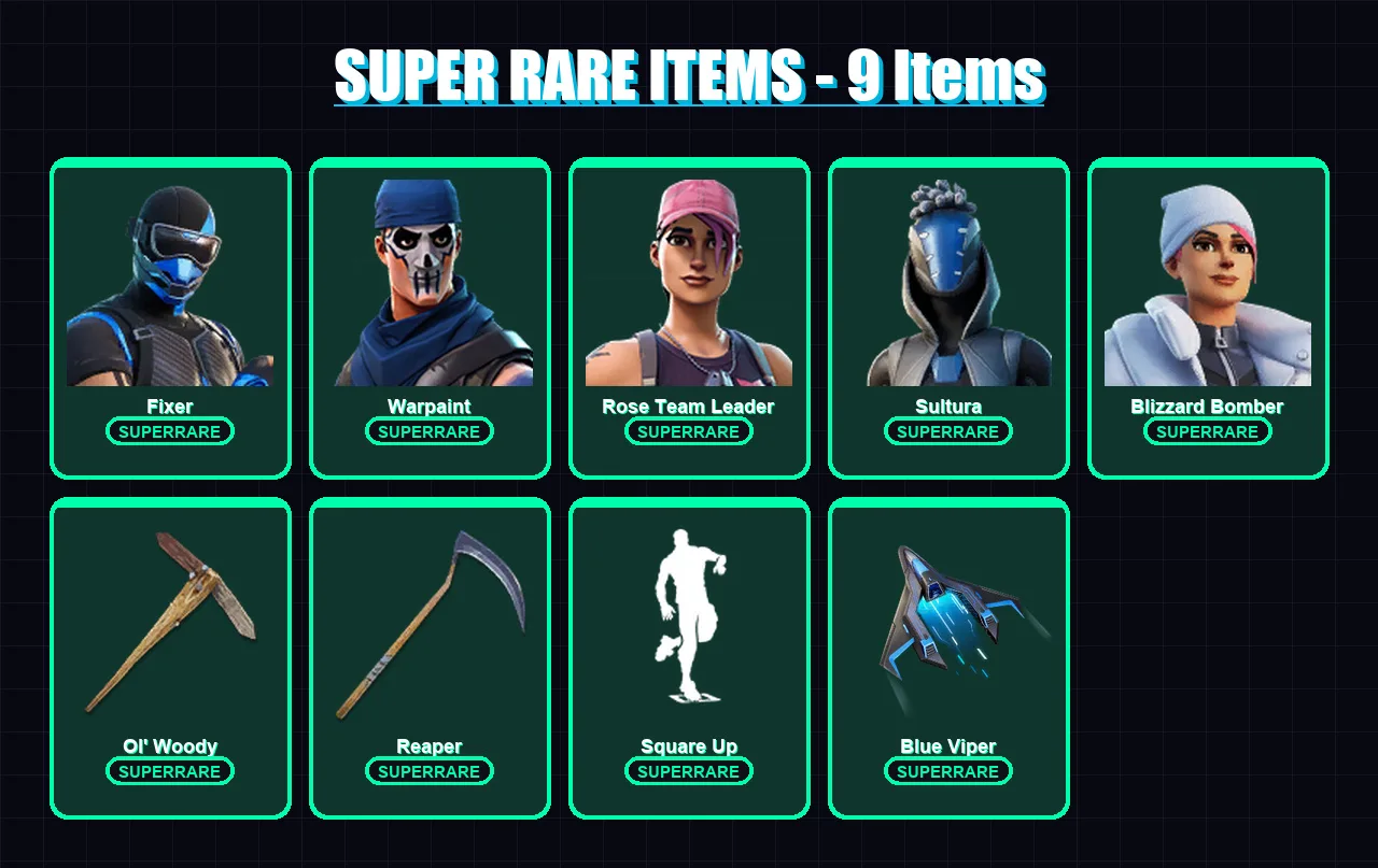 [PC/XBOX/PSN] | Fixer | Warpaint | Rose Team Leader | Sultura | Blizzard Bomber | 165 skin | 193 pickaxe | 144 emote | 146 glider | Lv1934