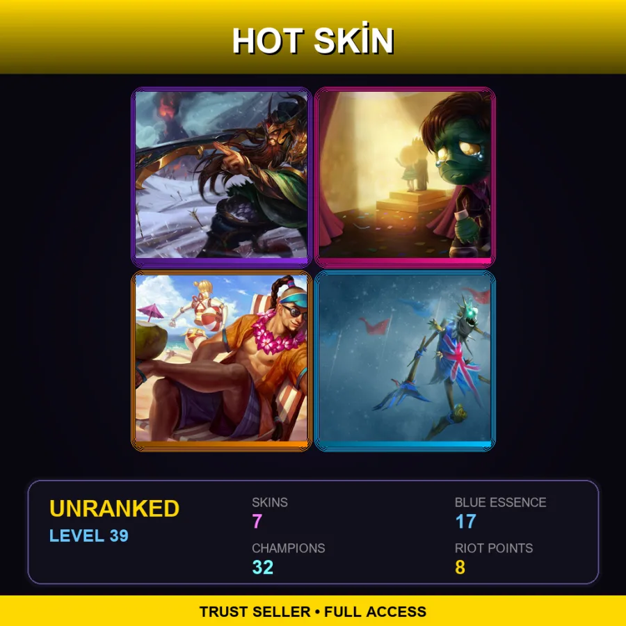 EUNE | Lv39 | Unranked | 7 Skin | 32 Champ — Almost Prom King Amumu