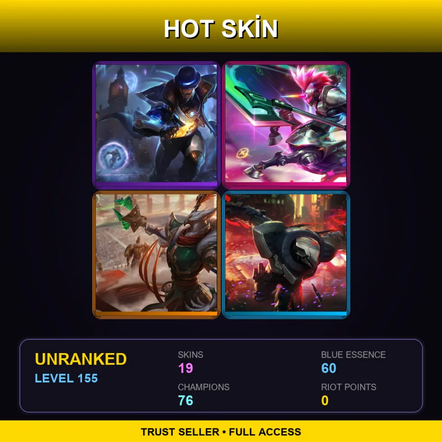 LAS | Lv155 | Unranked | 19 Skin | 76 Champ