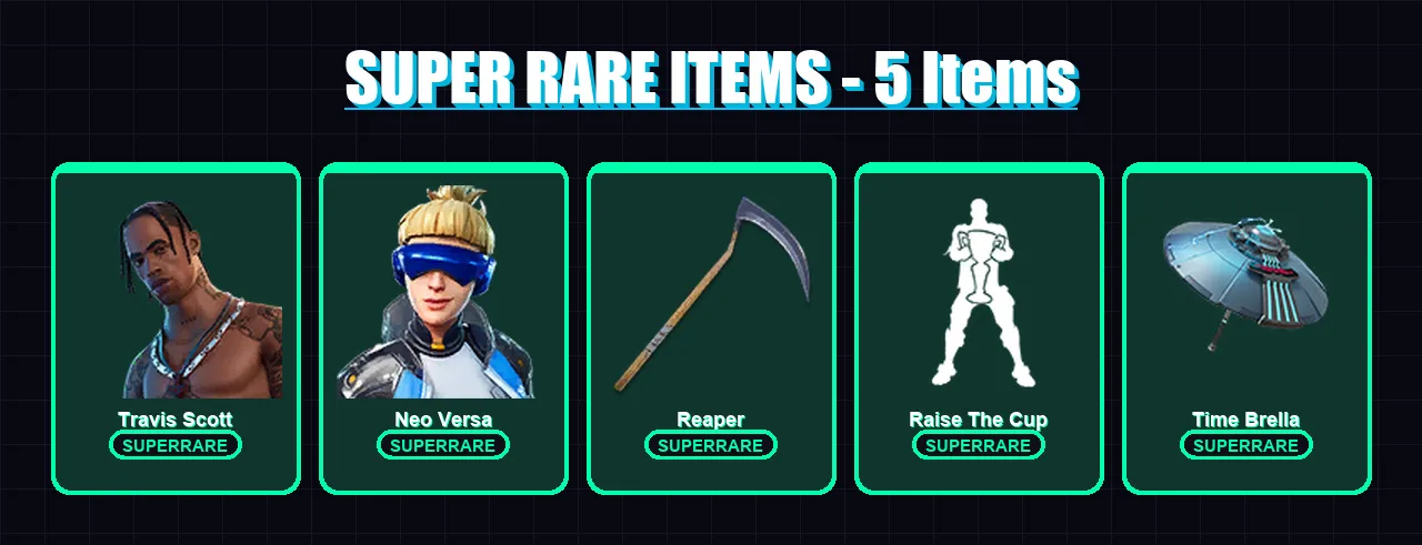 [PS4/PS5/XBOX/PC] | Travis Scott | Neo Versa | Midas | Joey | Raz | 123 skin | 148 pickaxe | 112 emote | 120 glider | Lv2780